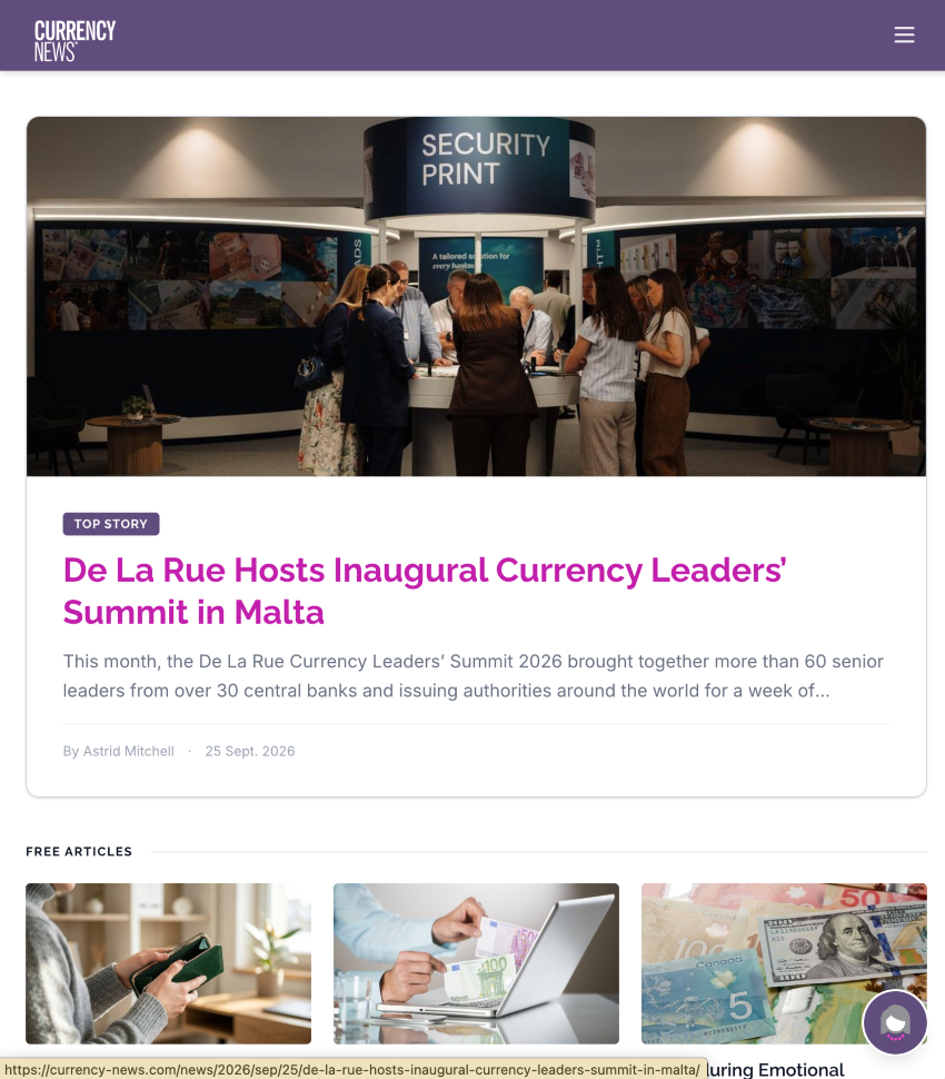 New Platform for Currency News Online