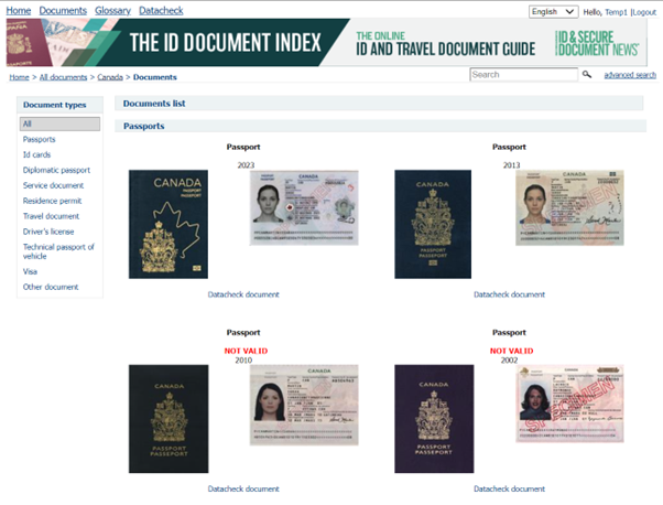Enhanced Features of the ID Document Index
