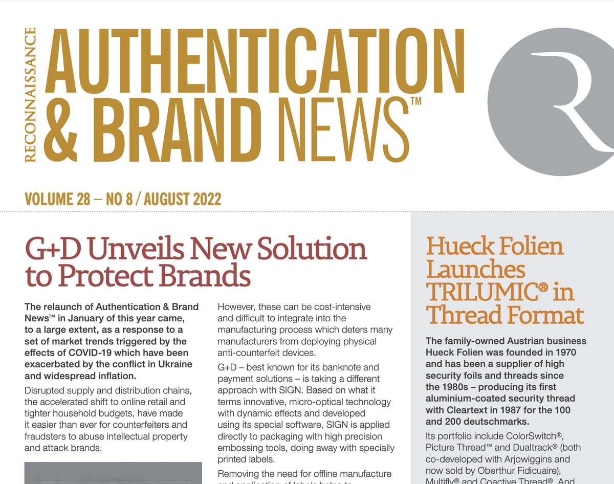 Authentication & Brand News Welcomes New Co-Editor