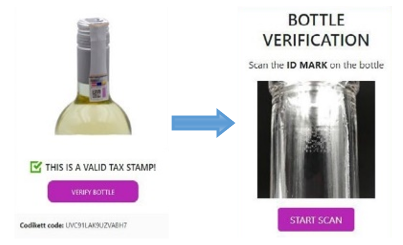 Linking Laser ID Marks with Tax Stamp Codes